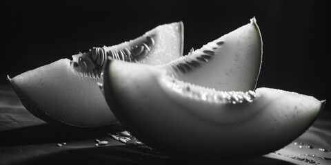 Sweet and juicy melon cut into halves with seeds exposed.