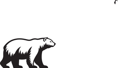 Polar bear silhouette vector art illustration