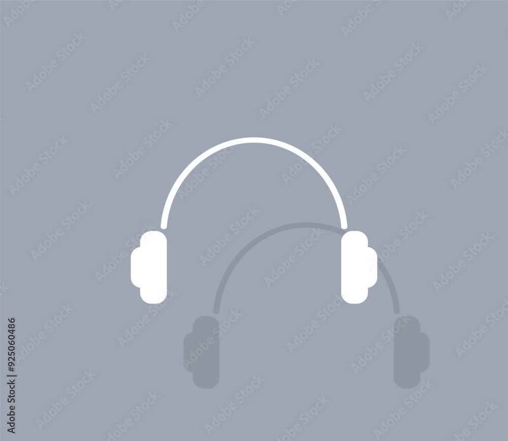 Poster vector icon of white color with shadow on gray background