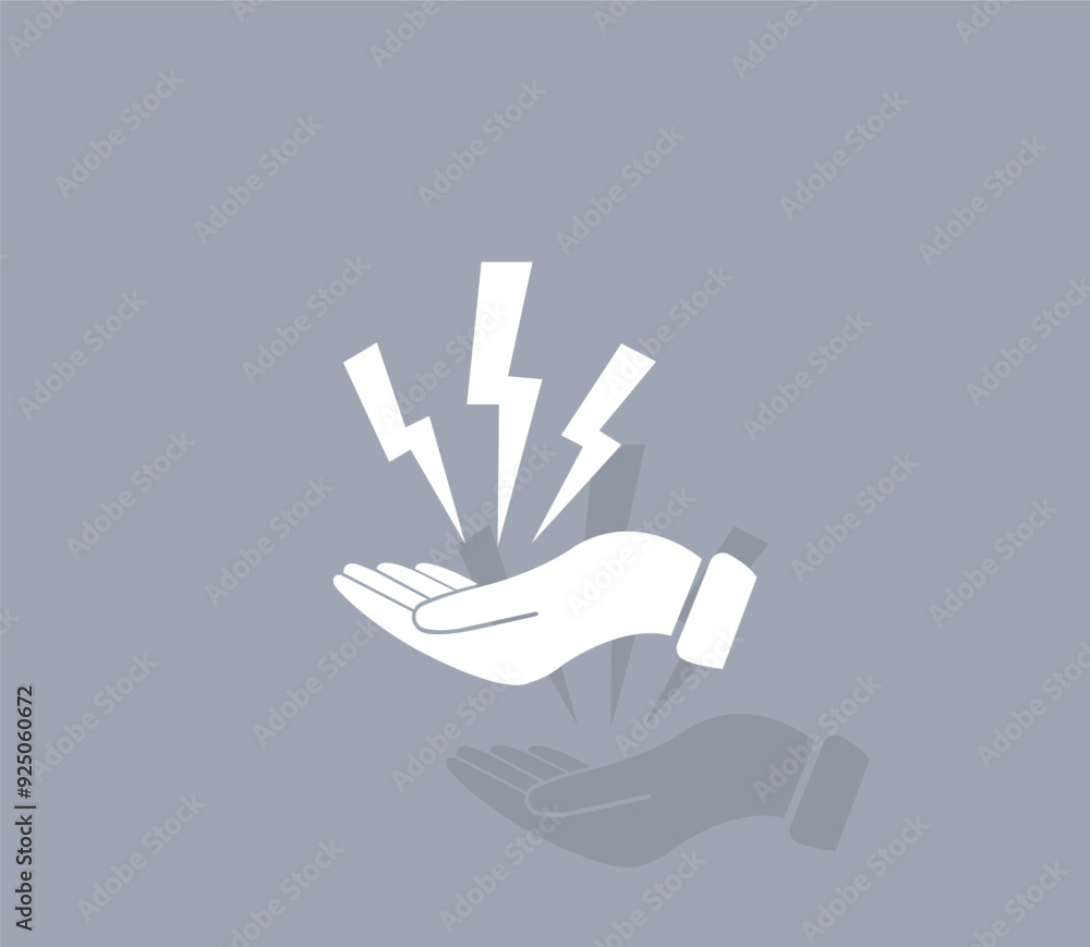 Poster vector icon of white color with shadow on gray background