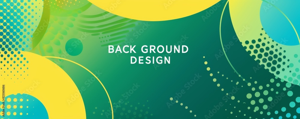 Wall mural abstract green and yellow luxury wallpaper pattern with text 
