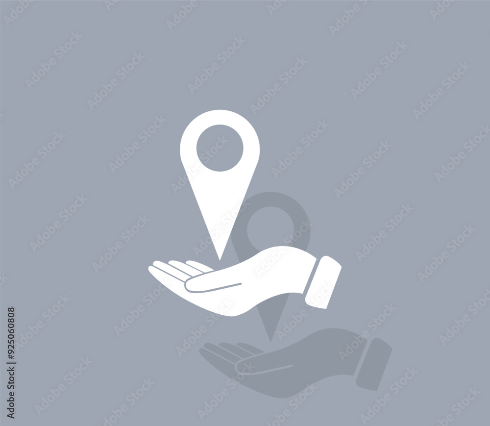 Aufkleber vector icon of white color with shadow on gray background