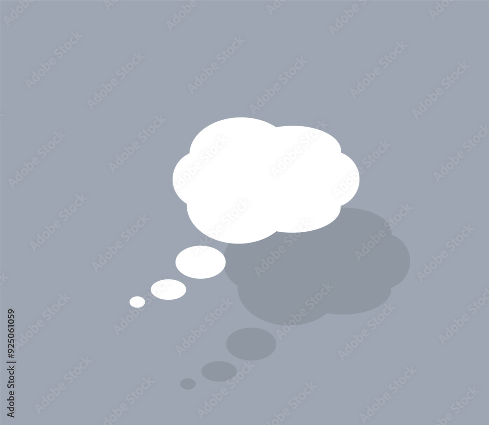 Poster vector icon of white color with shadow on gray background