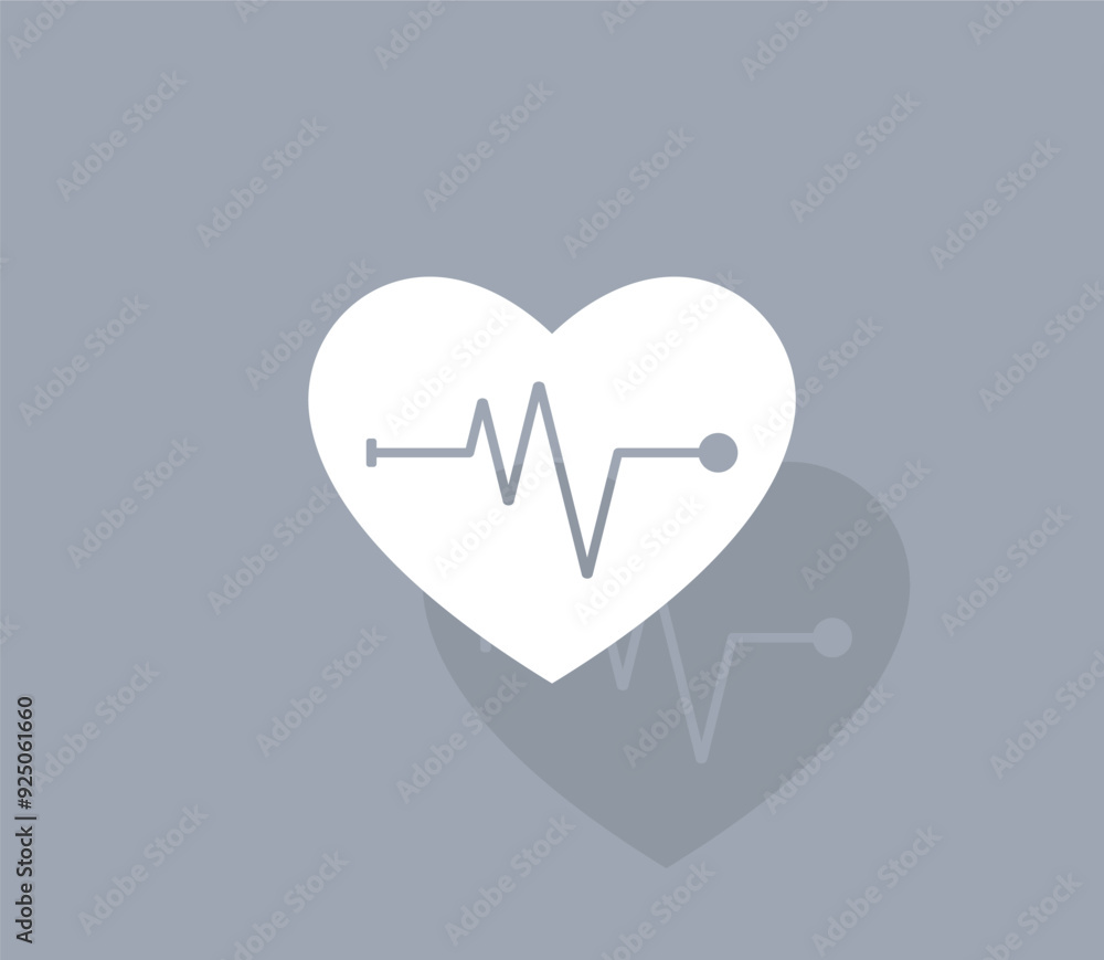 Poster vector icon of white color with shadow on gray background