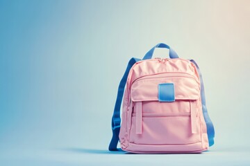 Back to school background with A classic school backpack in vibrant colors