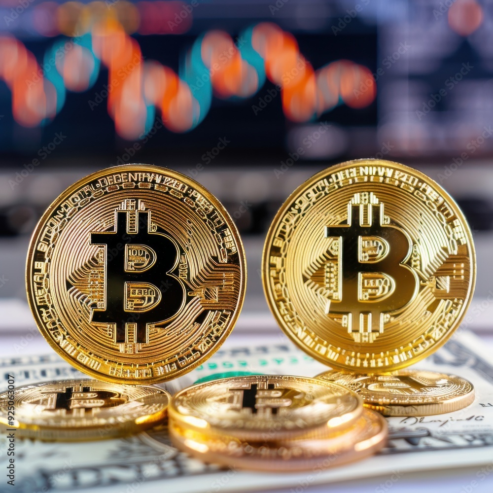 Poster exploring the differences: bitcoin vs traditional currency comparison chart