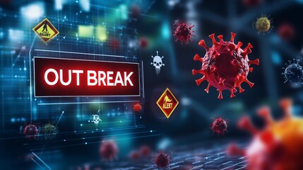 Fototapeta premium Alert graphic for the MPOX outbreak