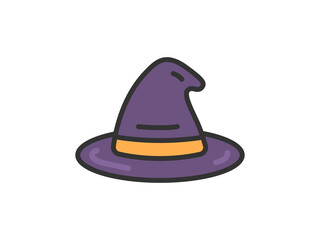 Fototapeta premium 魔女の帽子のアイコン（線画カラー）のイラスト