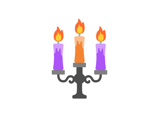 ハロウィンキャンドルのアイコンのイラスト