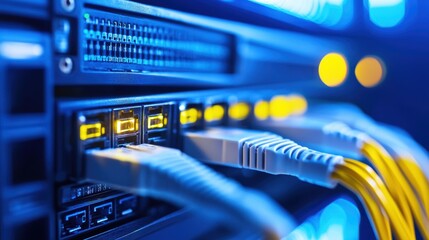 Technical Engineers Conducting Network Speed and Reliability Tests in Modern Data Center