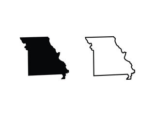Missouri maps vector isolated on a transparent background