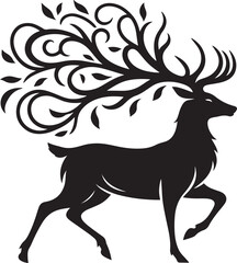 
A deer silhouette captures the elegant outline of a deer, emphasizing its antlers and stance.