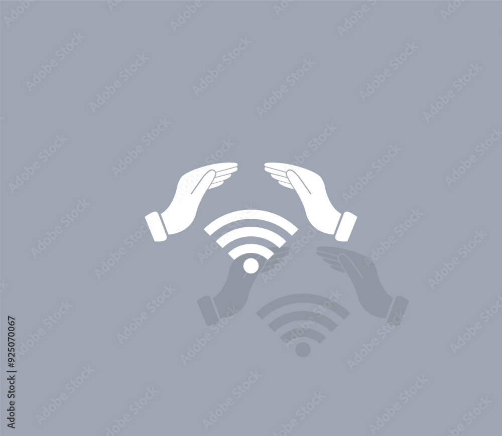 Aufkleber vector icon of white color with shadow on gray background