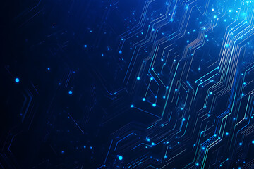 Futuristic vector illustration of a blue circuit board with intricate digital tech elements, perfect for advanced technology backgrounds.