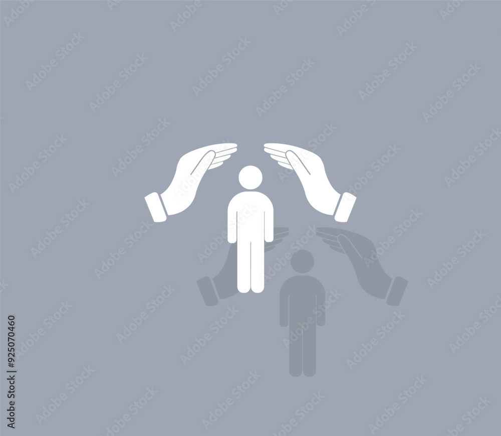 Poster vector icon of white color with shadow on gray background