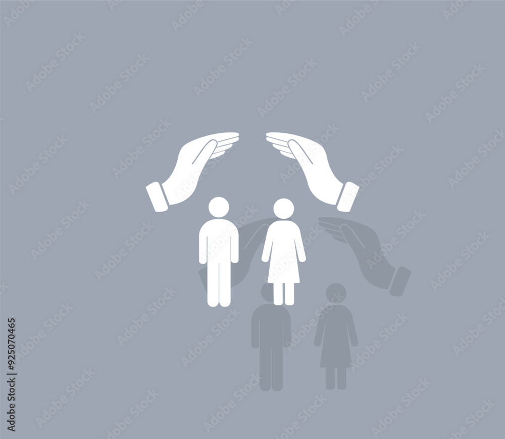 Poster vector icon of white color with shadow on gray background
