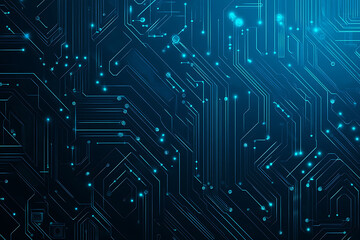 Futuristic vector illustration of a blue circuit board with intricate digital tech elements, perfect for advanced technology backgrounds.