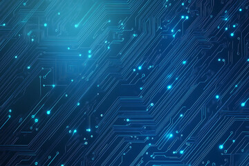 Obraz premium Futuristic vector illustration of a blue circuit board with intricate digital tech elements, perfect for advanced technology backgrounds.
