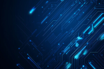 Futuristic vector illustration of a blue circuit board with intricate digital tech elements, perfect for advanced technology backgrounds.