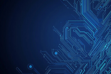 Futuristic vector illustration of a blue circuit board with intricate digital tech elements, perfect for advanced technology backgrounds.