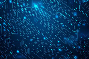 Obraz premium Futuristic vector illustration of a blue circuit board with intricate digital tech elements, perfect for advanced technology backgrounds.