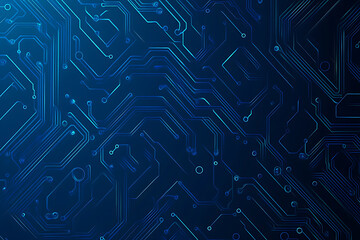 Futuristic vector illustration of a blue circuit board with intricate digital tech elements, perfect for advanced technology backgrounds.