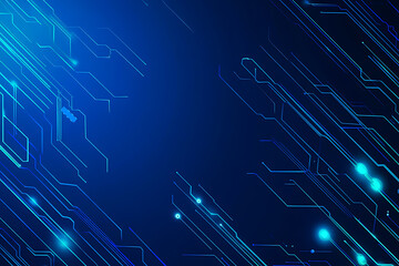 Futuristic vector illustration of a blue circuit board with intricate digital tech elements, perfect for advanced technology backgrounds.