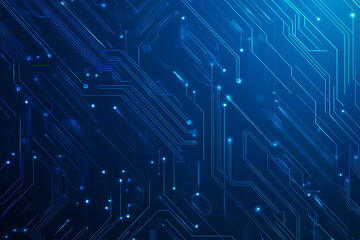 Futuristic vector illustration of a blue circuit board with intricate digital tech elements, perfect for advanced technology backgrounds.
