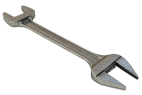 Wrench with adjustable head isolated on white background