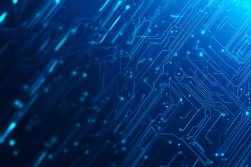 Fototapeta premium Futuristic vector illustration of a blue circuit board with intricate digital tech elements, perfect for advanced technology backgrounds.