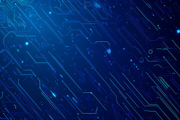 Futuristic vector illustration of a blue circuit board with intricate digital tech elements, perfect for advanced technology backgrounds.