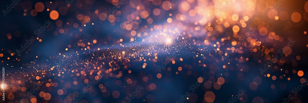 Poster vibrant abstract particles in an ethereal, digitally-created scene, combining waves and dynamic ener