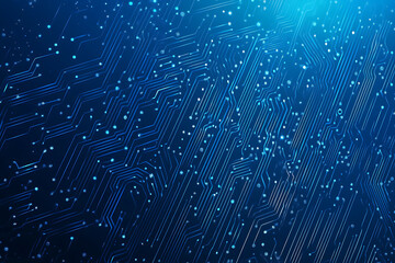 Fototapeta premium Futuristic vector illustration of a blue circuit board with intricate digital tech elements, perfect for advanced technology backgrounds.