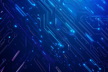 Fototapeta premium Futuristic vector illustration of a blue circuit board with intricate digital tech elements, perfect for advanced technology backgrounds.