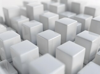 White Cubes Abstract Background
