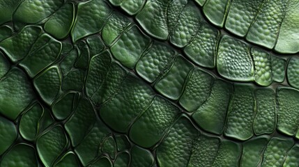 Fototapeta premium A close up of a green leafy leaf with a pattern of green and brown