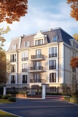 Classic Architecture Design with French Balconies