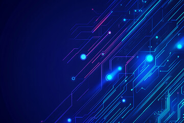 Obraz premium Futuristic vector illustration of a blue circuit board with intricate digital tech elements, perfect for advanced technology backgrounds.
