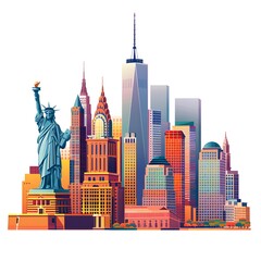 Obraz premium New York City Skyline Illustration