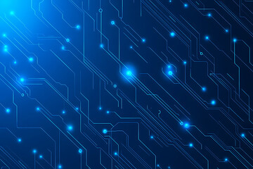Fototapeta premium Futuristic vector illustration of a blue circuit board with intricate digital tech elements, perfect for advanced technology backgrounds.