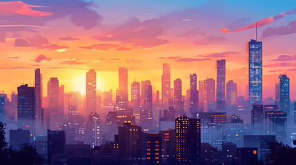 Fototapeta premium Golden Hour Metropolis