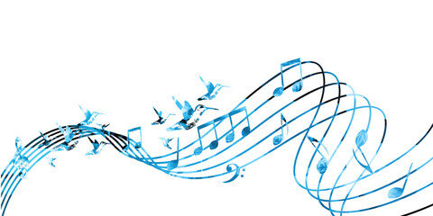 Music background with music notes vector illustration design. Artistic music festival poster, live concert events, party flyer, music notes signs and symbols	