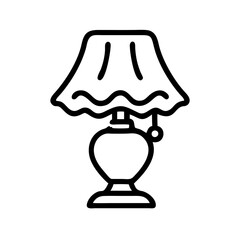 Nightstand lamp icons symbolize comfort, home, and cozy atmospheres. Ideal for themes related to interior design, relaxation, and bedtime routines.