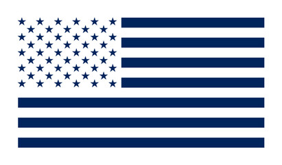 Usa flag silhouette blue © ValGraphic