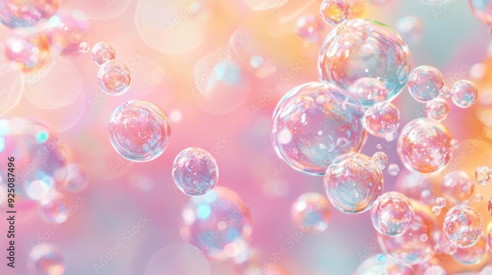 Poster a colorful background with many bubbles of different sizes