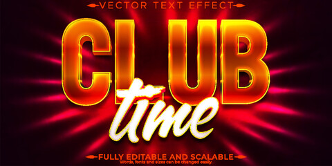 Club editable text effect, editable party and dance text style