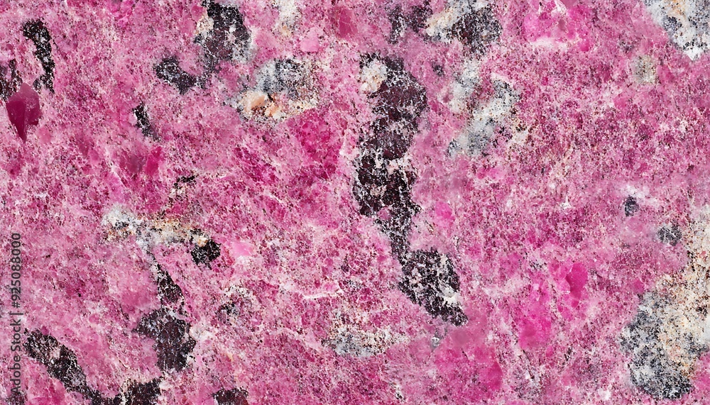 Poster vibrant granite stone texture background in pink and grey with polished surface