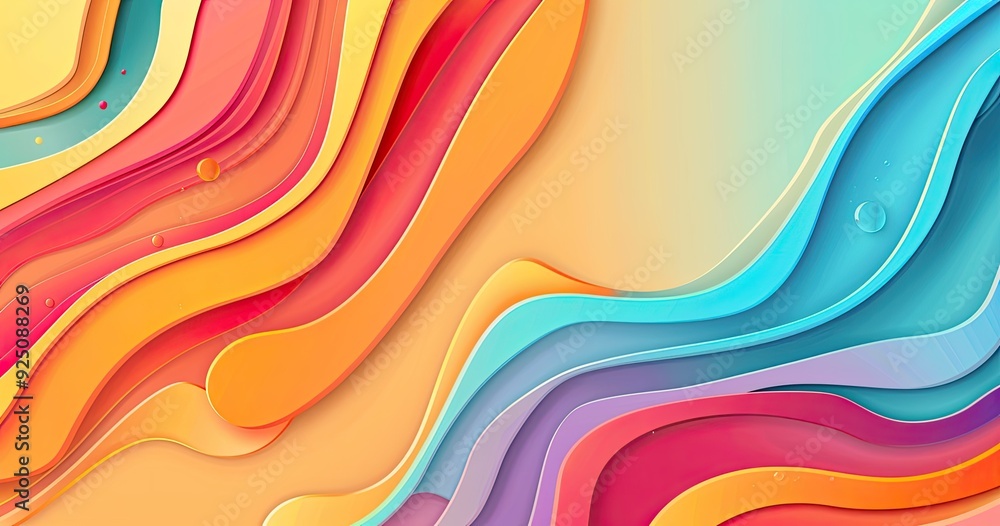 Wall mural abstract fluid design colorful background vector, rainbow color gradient, for banner, poster or pres