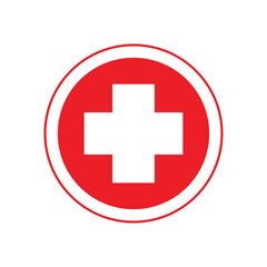 Medical symbol circle with a cross in the center