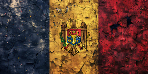 Old and Weathered Moldova Flag